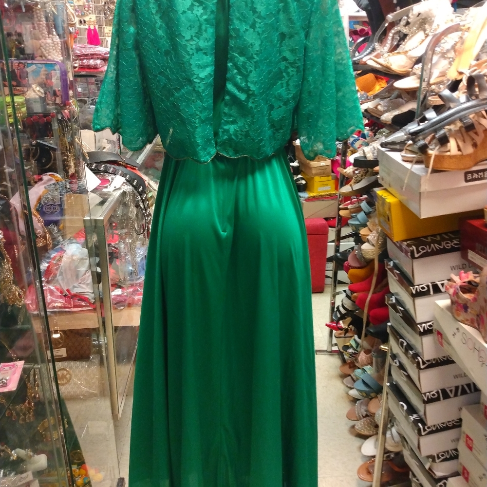 Pre-owned Vintage 70' 80' Mike Benet women dress maxi lace Formall.